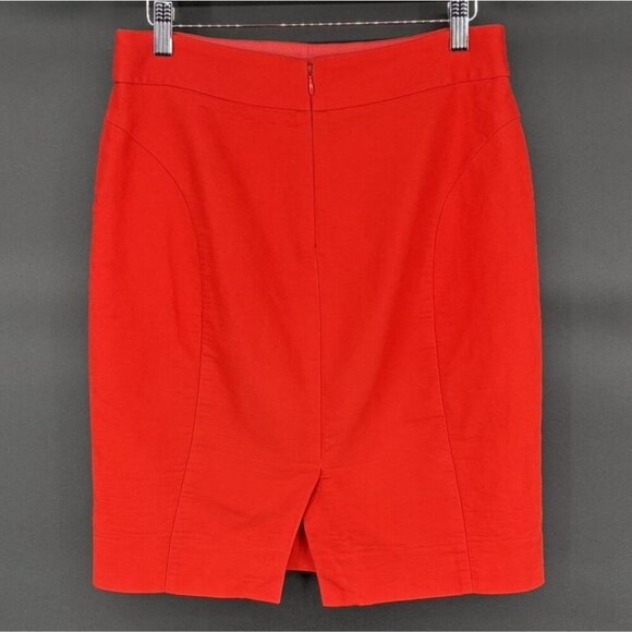 J.Crew Women's The Pencil Skirt Size 4 Red Orange Career Office Professional - Picture 2 of 10